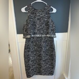 Karl Lagerfeld Black and White Tweed Mini Dress